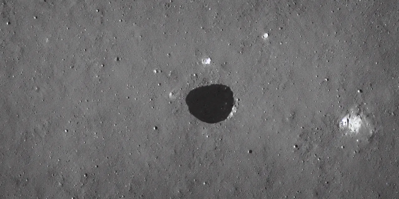 Prompt: closeup black and white photo from the surface of the moon with an astronaut on it, cinematic film still, glowing landing lights on spaceship, stars and space in the background,