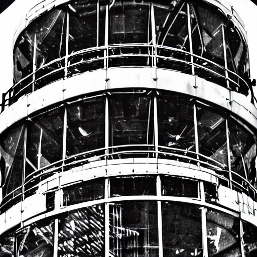 Image similar to aircraft control tower looking out to an airport, black and white, comic book style, insanely detailed, very intricate, high contrast