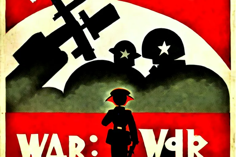 Image similar to 1940s, war, anime, poster, smiling tanks