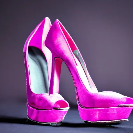 Prompt: medieval pink high heels, photoshoot, photography, 4 k, hyper realistic