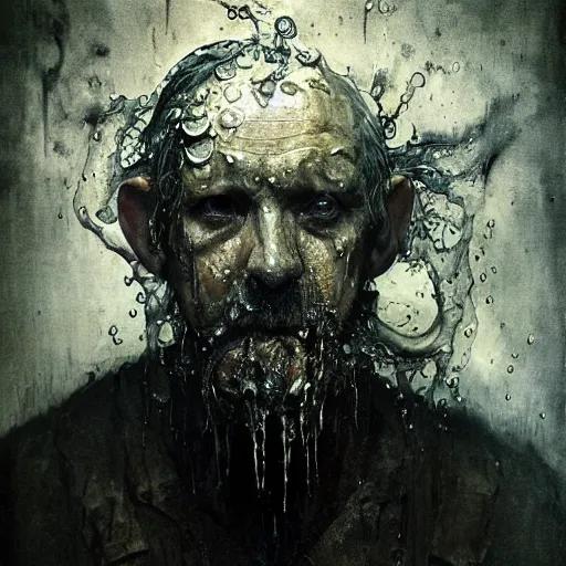 Prompt: wet collodion photography of mutant fishman sailor old man with gills and scales creatures from the deep ocean by emil melmoth zdzislaw beksinki craig mullins yoji shinkawa realistic render ominous detailed photo atmospheric by jeremy mann francis bacon and agnes cecile ink drips paint smears digital glitches glitchart