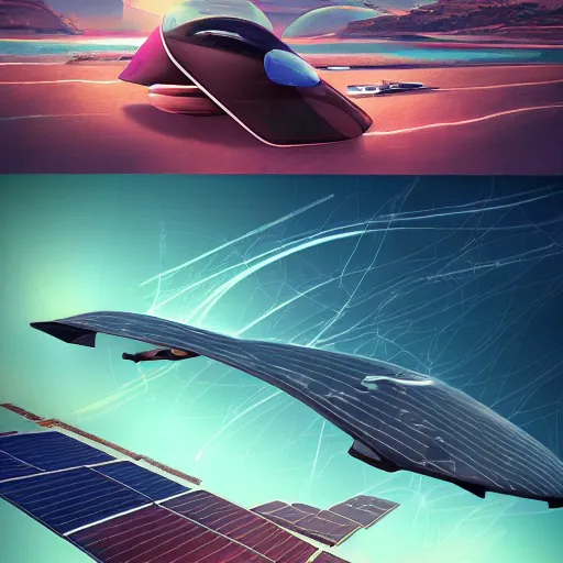 Prompt: solarpunk hovercar, clean energy, green technology, batoidea shape, airspace, sunny day, futurism, intricate, engines, autonomous, highly detailed, peaceful, utopia, bright, digital painting, advanced, artstation, concept art, smooth, sharp focus, epic landscape, art by akihiko yoshida and tim mcburnie and anato finnstark