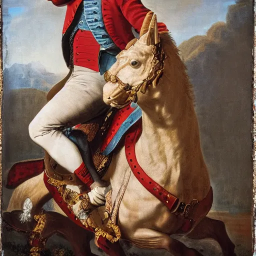 Prompt: A rococo portrait of Will Ferrell in a shining suit of armor, Jacques-Louis David, Réunion des Musées Nationaux, Louvre Catalogue photography