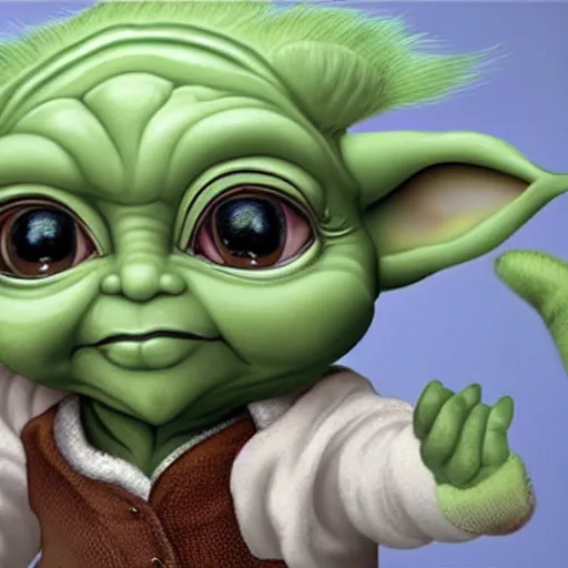 Prompt: promotional image of Betty White as ((baby yoda)) dancing, concept art, photorealistic, hyperdetailed.