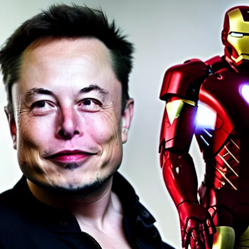 Prompt: elon musk as iron man