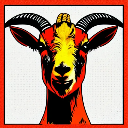 Image similar to goat, portrait, pop art