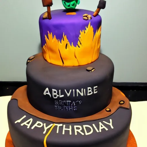 Image similar to an Outer Wilds themed birthday cake