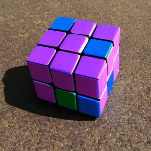 Prompt: A beautiful Rubik Cube, very romantic, violet, personal, secret, unspoken , imtimate atmosphere