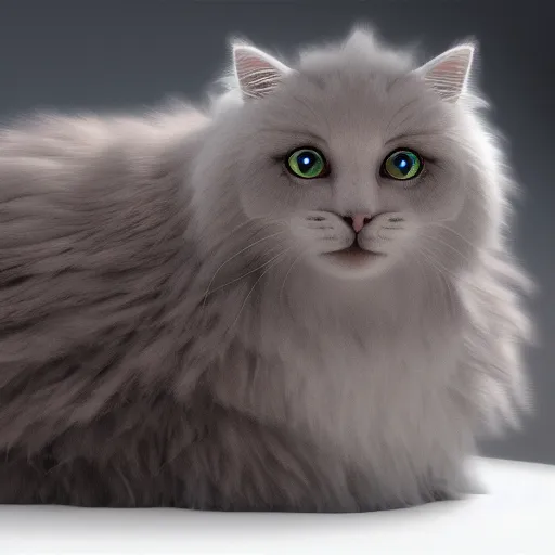 Prompt: A fluffy cat, freshly washed, 8K photorealistic, ultra high details