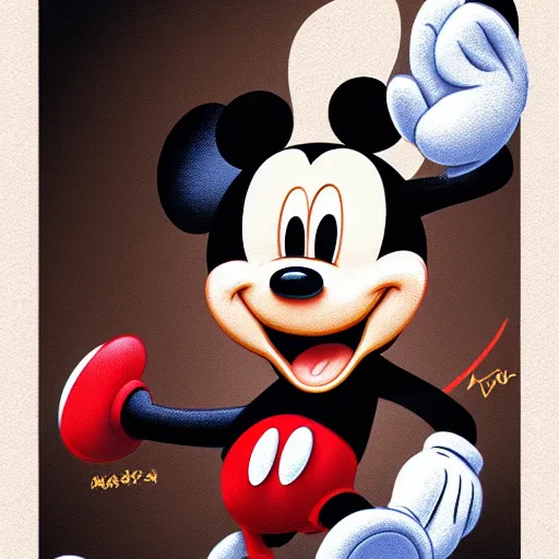 Image similar to mickey mouse by wlop and makoto shinkay