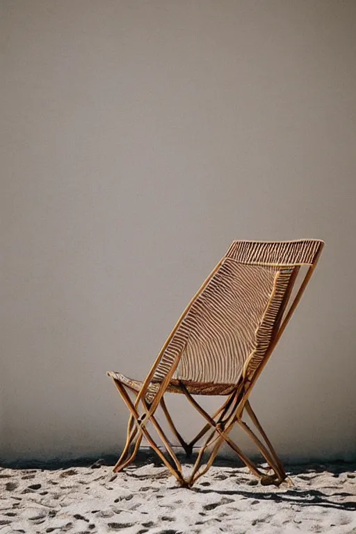 Prompt: minimalist boho style art of a beach chair