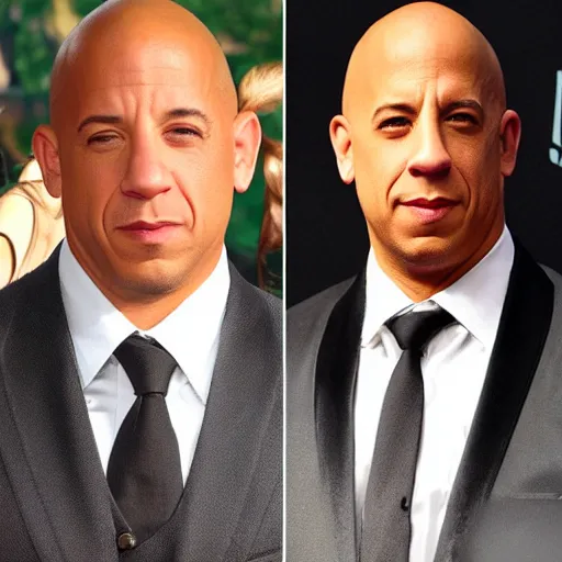 Image similar to Vin Diesel raising an eyebrow