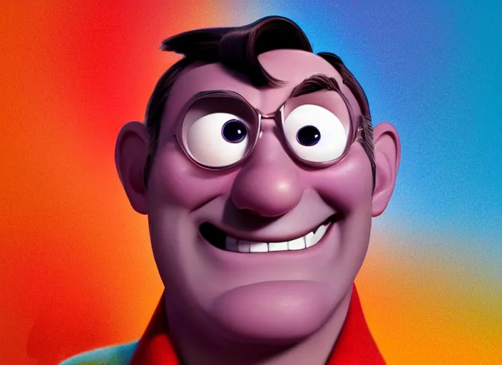 pixar cartoon character of robin williams being happy. | Stable Diffusion |  OpenArt