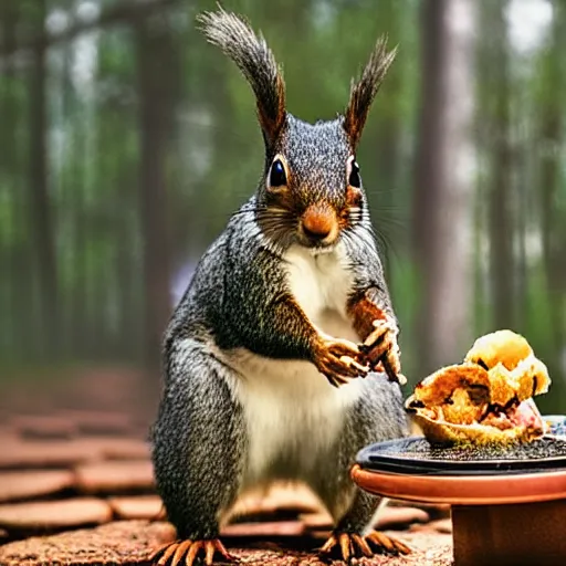 Image similar to photo capturing an extremely distraught squirrel after just dropping his food painted by Mike Winkelmann