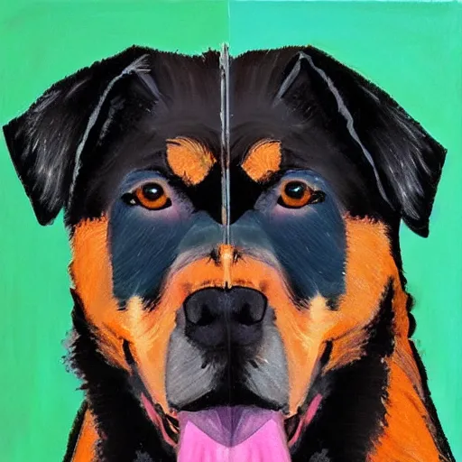 Image similar to cubist portrait of rottweiler german shepherd dog mix