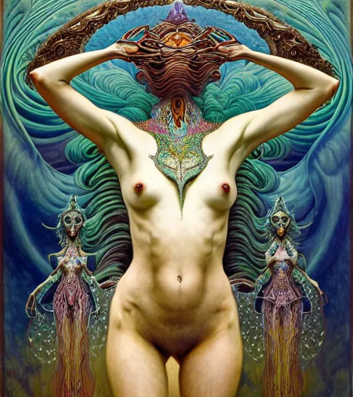 Image similar to detailed realistic beautiful young groovypunk queen of andromeda galaxy in full regal attire. art nouveau, symbolist, visionary, baroque, giant fractal details. horizontal symmetry by zdzisław beksinski, iris van herpen, raymond swanland and alphonse mucha. highly detailed, hyper - real, beautiful