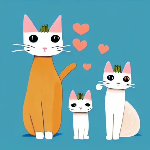 Image similar to cute cat family wearing crowns , digital art , trending on artstation , 4k , HD
