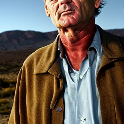 Image similar to bill murray playing a role in breaking bad, film still, promotional shot