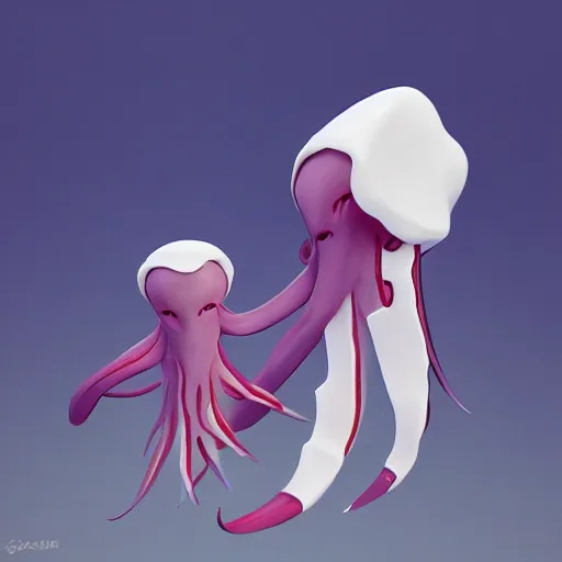 Image similar to the combination of squid and kid , concept art, trending on artstation 3D.