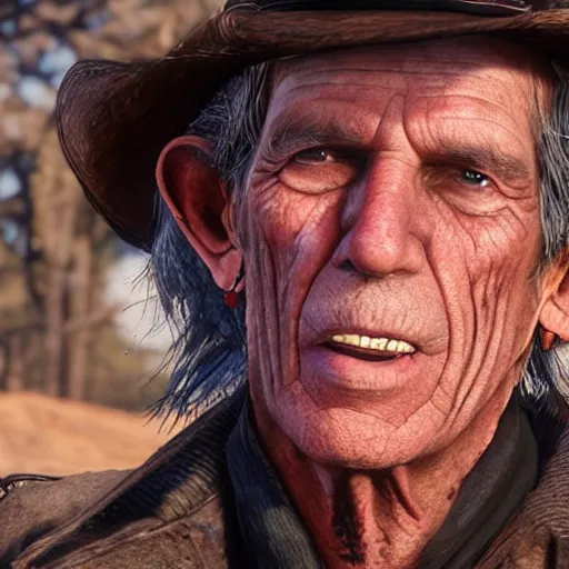 Prompt: keith richards in red dead redemption 2