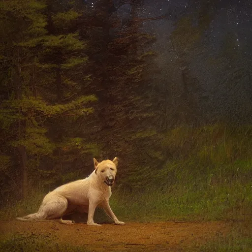 Image similar to feral dog, by mikko lagerstedt, by gaston bussiere, by jean deville, cinematic lighting