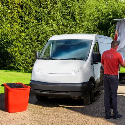 Image similar to stock image of man washing amazon van with microfibre cloth, the van is very clean and you can only see the bonnet and his arm which is cleaning. the lighting is dynamic, stock photo 3 5 mm 8 k photorealistic