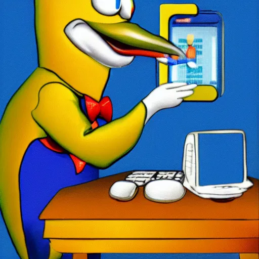 Image similar to An anthropomorphic dolphin dressed as a chemist, playing games on a computer