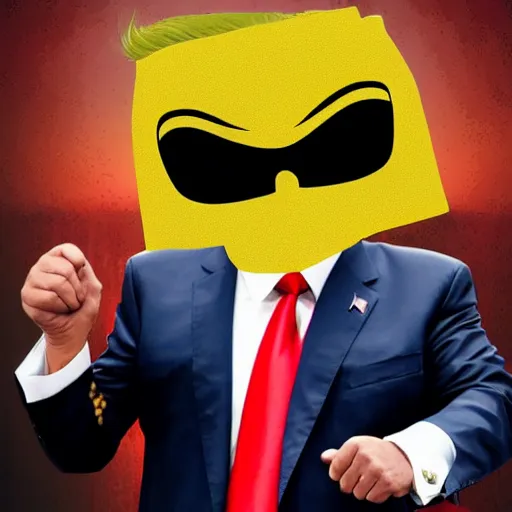 Image similar to trump as a boxeo fighter with a mexican mask.