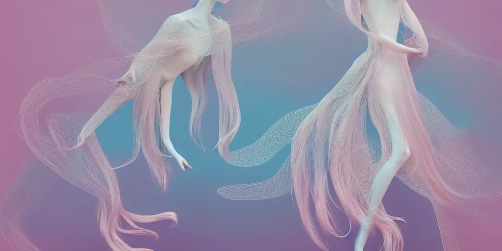 Image similar to breathtaking delicate creature by hsiao - ron cheng, pattern, bizarre compositions, exquisite detail, pastel colors, 8 k