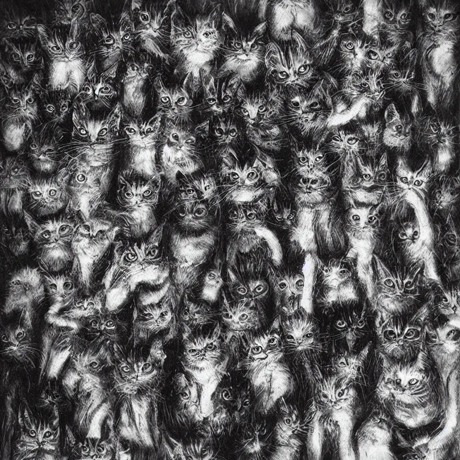 Prompt: “hr giger cats”