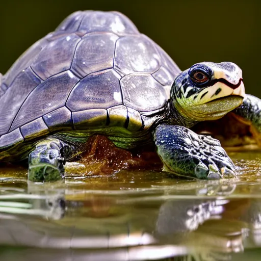 Prompt: Pope Francis blessing pond turtle, HD photography, Canon eos r3, 8k resolution, red ear slider, award winning, national geographic