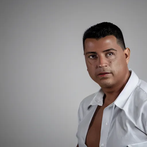 Image similar to professional studio photography of ronaldo luis nazario de lima, 1 9 9 3, balanced lighting, xf iq 4, f / 1. 4, iso 2 0 0, 1 / 1 6 0 s, 8 k, raw, unedited, symmetrical balance, in - frame