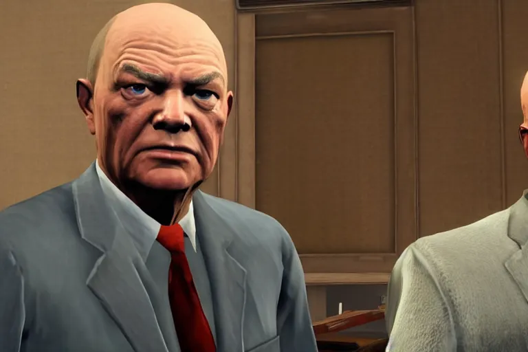 Prompt: president dwight eisenhower in grand theft auto v, ps 4, gameplay still