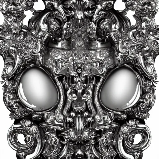 Image similar to baroque maximalist hyperdetailed chrome blob