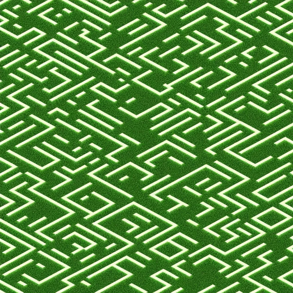 Image similar to wimmelbilder maze made of lawn, isometric, very sharp