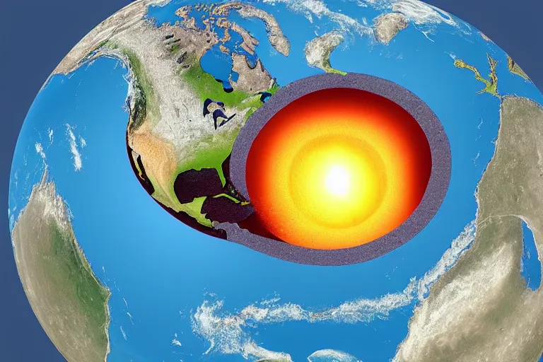 Image similar to earth opened exposing the core