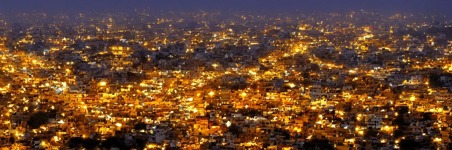 Image similar to a beautiful indian golden city at night