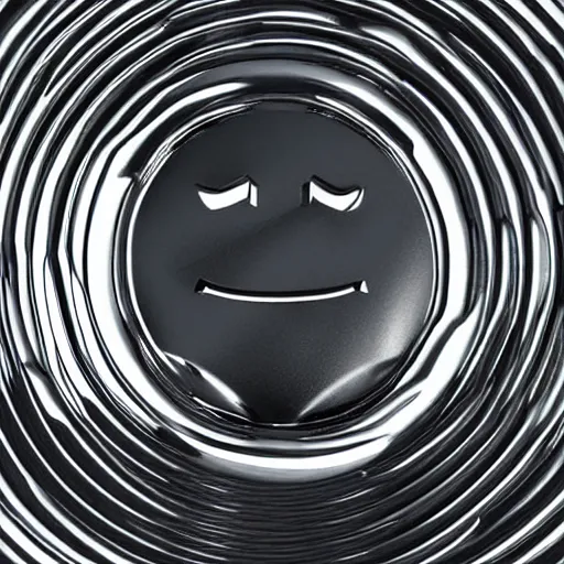 Prompt: smile made of chrome metal