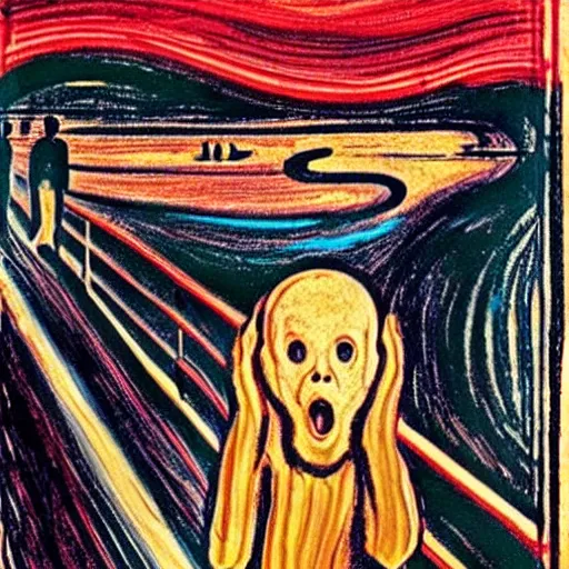 Prompt: Chris Evans in Munch's The Scream