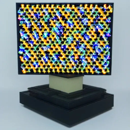 Image similar to anatex bead maze wrapped around a cathode ray tube, visual glitch instrument