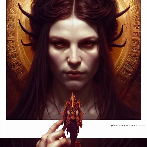 Prompt: portrait painting of a devil, the hell in the background, ultra realistic, concept art, intricate details, eerie, highly detailed, photorealistic, octane render, 8 k, unreal engine. art by artgerm and greg rutkowski and charlie bowater and magali villeneuve and alphonse mucha