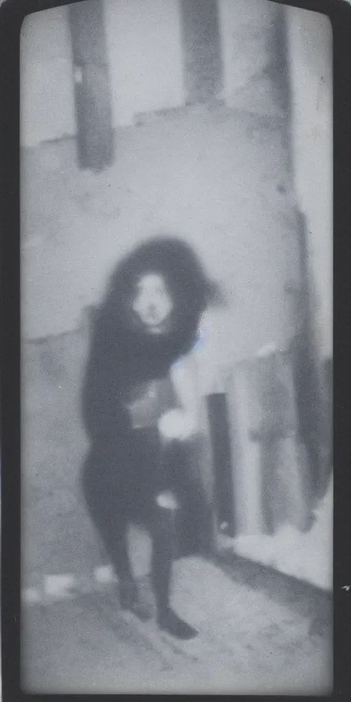 Prompt: found old polaroid photo of a pale cryptid in a musty basement, sharp focus, detailed