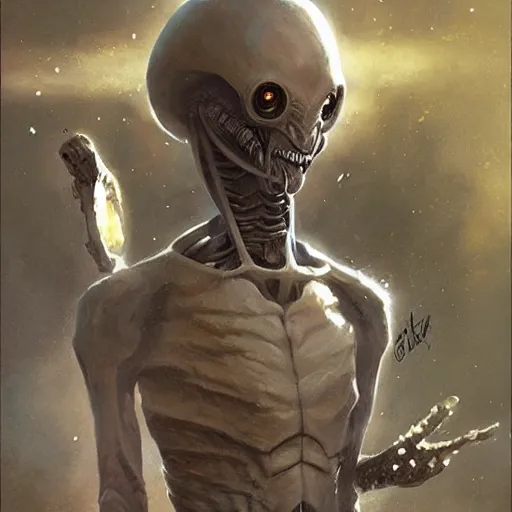 Image similar to the most intelligent alien being that ever existed - art by greg rutkowski