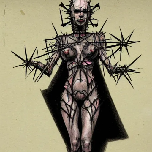 Image similar to Hellraiser succubus concept art anatomy study, award winning character design and practical effects