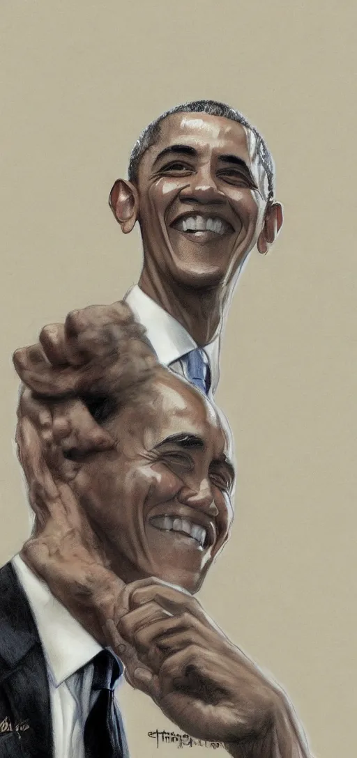 Image similar to barack obama drawing by steve huston, wallpaper