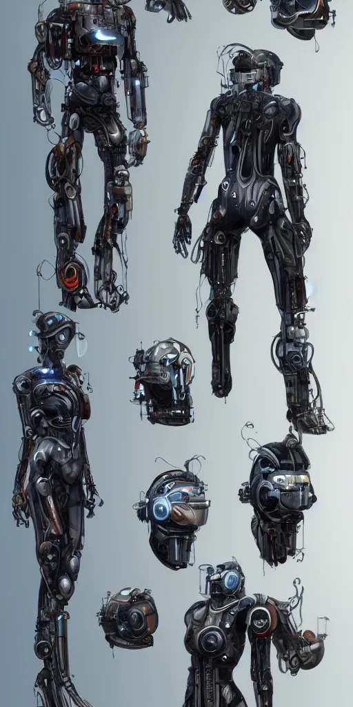 Image similar to concept art, various mechanical prostheses that can enhance human function, cyberpunk, precision, high detail, 8 k.