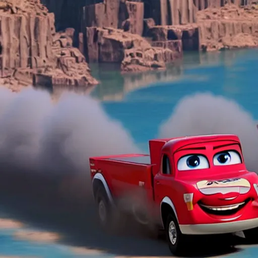 Prompt: himars in cars pixar movie