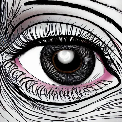 Image similar to burning eyelashes, digital art, hyper detailed