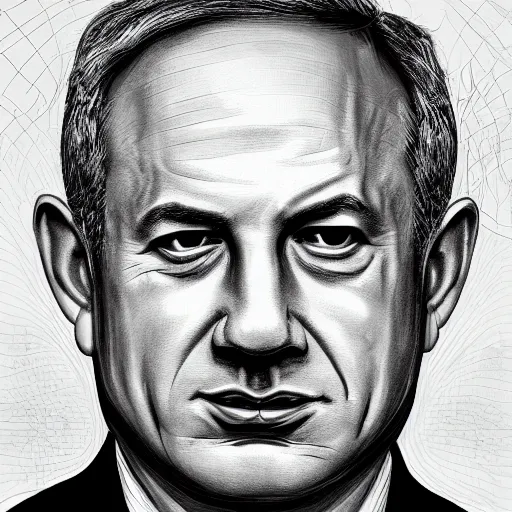 Prompt: a portrait of benjamin netanyahu by dan hillier