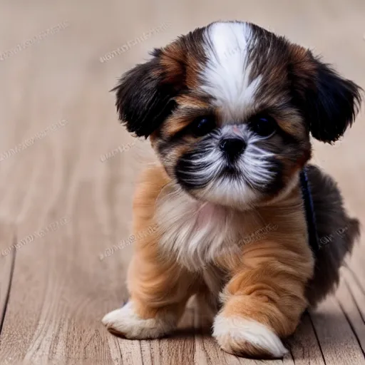 Image similar to cute shih tzu puppy playing with a wool ball